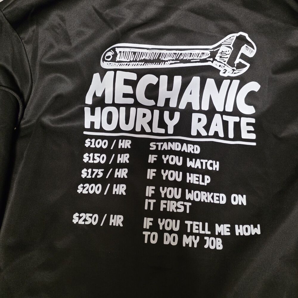 MECHANIC HOURLY RATE HOODIE Mechanic Turbo Race Car Auto XL